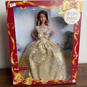 Barbie Holiday Barbie 2025 Gold Dress Doll